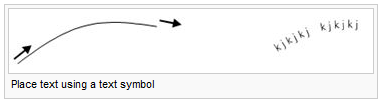 Place text using a text symbol