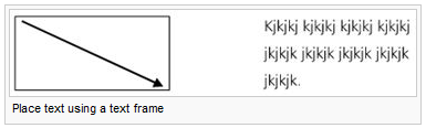 Place text using a text frame
