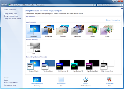Change the visuals on Windows 7 computer